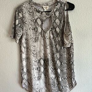 Bibi Gray Snake Print Women's Top